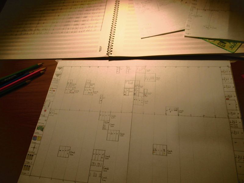 A work in progress: creating the conductor’s graphic score.